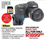 Nikon Digital Camera Coolpix L330 + Bag & Card