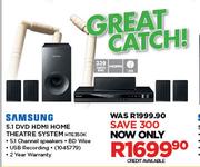 Samsung 5.1 DVD HDMI Home Theatre System HTE350K