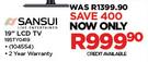 Sansui 19" LCD TV 19STY0419