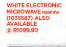 Samsung 32Ltr White Electronic Microwave ME9114W