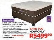 Sleepmaster 152cm Costa Rica Dual Comfort Queen Base Set