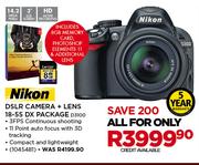 Nikon DSLR Camera+ Lens 18-55 DX Package D3100