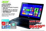 Acer Touch Screen Notebook 