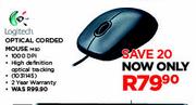 Logitech Optical Corded Mouse-M90