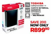 Toshiba 1TB 2.5" Canvio External Harddrive-HDTP310DK3AA