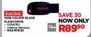 SanDisk 16GB Cruzer Blade Flash Drive