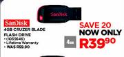 SanDisk 4GB Cruzer Blade Flash Drive