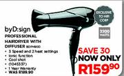 byD:sign Professional Hairdryer with Diffuser