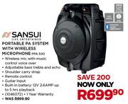 Sansui Portable PA System With Wireless Microphone PPA 500