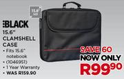 Black 15.6" Clamshell Case