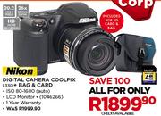 Nikon Digital Camera Coolpix L330+ Bag & Card