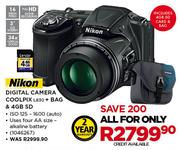 Nikon Digital Camera Coolpix L830+ Bag & 4GB SD