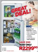 KIC 170Ltr Fridge/Top Freezer KT518WH