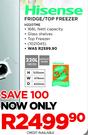 Hisense 220Ltr Metallic Fridge/Top Freezer H220TME