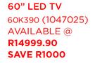 Hisense 60" FHD LED TV 60K390