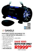 Sansui Portable Radio Boombox CD BT100 + Bluetooth Speaker BT 12