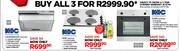 KIC Stainless Steel Cookerhood + Stainless Steel Hob + Stainless Steel Oven-Per Bundle