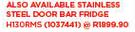 Hisense Stainless Steel Door Bar Fridge H130RMS