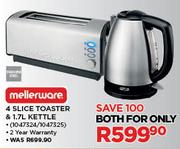 Mellerware 4 Slice Toaster & 1.7L Kettle
