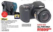 Nikon Digital Camera Coolpix + Bag & Card L330