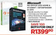 Microsoft MS Office 2013 Home & Student + Bitdefender IS 2015