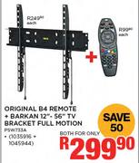 Original B4 Remote + Barkan 12"-56" TV Bracket Full Motion PSW733A