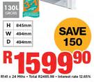 Hisense 130Ltr Bar Fridge H130RW