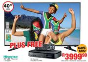 Hisense 40" LED TV 40D36P plus Free HD Decoder