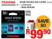 Toshiba 16GB Micro SD Card CL-10