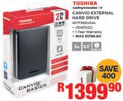 Toshiba Canvio 2TB External Hard Drive HDTP310EK3AA
