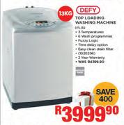 Defy 13kg Top Loading Washing Machine DTL132