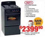 Defy 4 Plate Stove DSS509