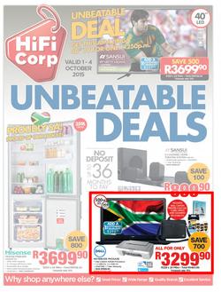 HiFi Corp : Unbeatable Deals (1 Oct - 4 Oct 2015), page 1