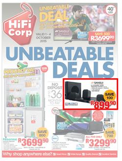 HiFi Corp : Unbeatable Deals (1 Oct - 4 Oct 2015), page 1