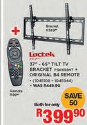 Loctek 37"-65" Tilt TV Bracket PSW698MT + Original B4 Remote