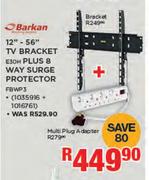 Barkan 12"-56" TV Bracket E30H + Barkan 8 Way Surge Protector FBWP3