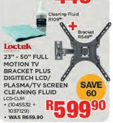 Loctek Digital LCD/Plasma/TV Screen Cleaning Fluid LCD-CLR1 + Loctek 23"-50" Full Motion TV Bracket