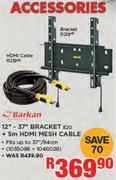Barkan 12"-37" Bracket E20+ 5m HDMI Mesh Cable