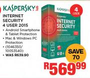 Kaspersky Internet Security 4 User 2015