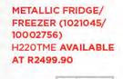 Hisense 220ltr Metallic Fridge/Freezer H220TME