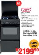 Defy 57L Gas Stove DSS168