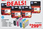 HP Cartridges 655 SERIES Black/Magenta/Cyan/Yellow-Each