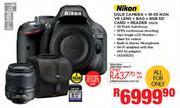 Nikon DSLR Camera + 18-55 Non VR Lens + Bag + 8GB SD Card + Reader D5200