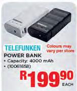 Telefunken 4000mAh Power Bank-Each