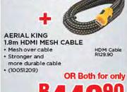 Aerial King 1.8m HDMI Mesh Cable