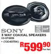 Sony 3 Way Coaxial Speakers XS-GT6938-Per Pair