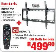 Loctek Fixed TV Bracket + One For All Remote