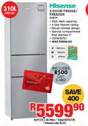Hisense 3 Door Fridge/Freezer 310EMI