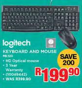 Logitech Keyboard And Mouse MK120