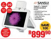 Sansui 7" Tablet + Tablet Stand Bundle M7032G